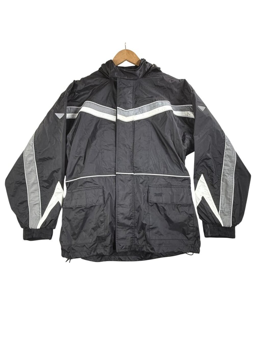 Tour Master Jacket Mens XS Black Elite Series II Rainsuit Hooded Waterproof